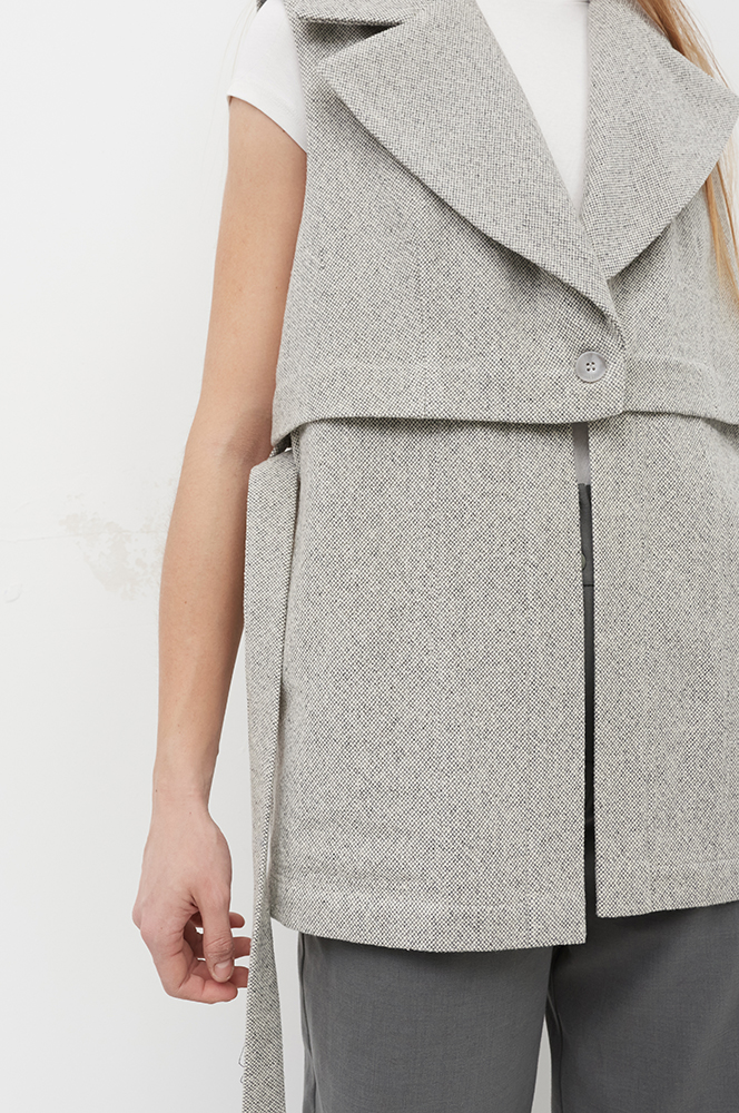 Камізелька твід світлий сірий (КА 104)